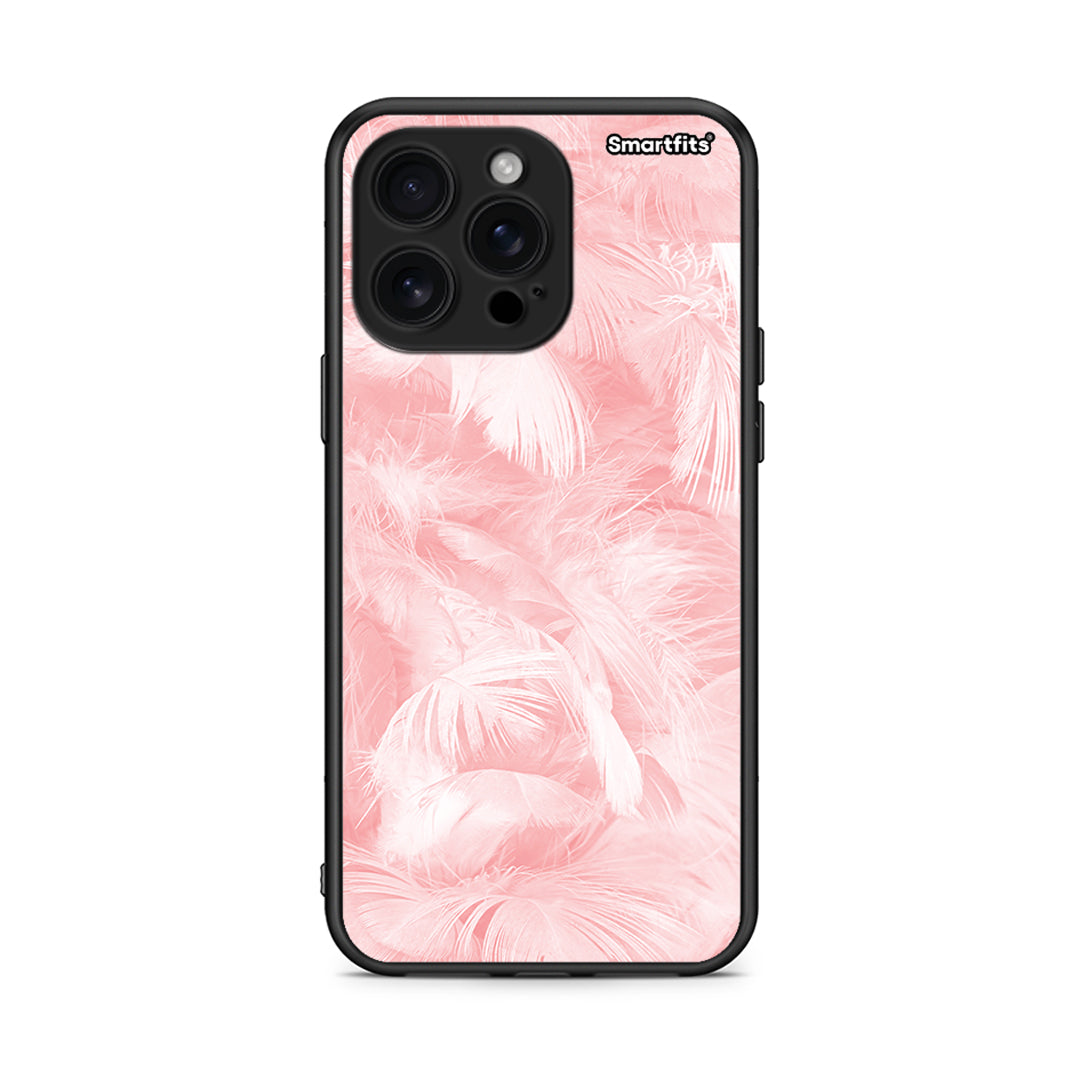 33 - iPhone 16 Pro Max Pink Feather Boho case, cover, bumper