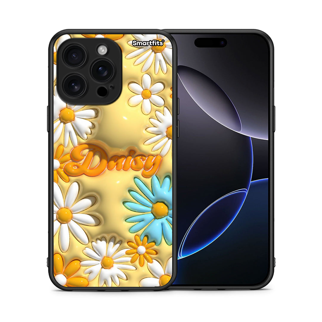 Θήκη iPhone 16 Pro Max Bubble Daisies από τη Smartfits με σχέδιο στο πίσω μέρος και μαύρο περίβλημα | iPhone 16 Pro Max Bubble Daisies case with colorful back and black bezels