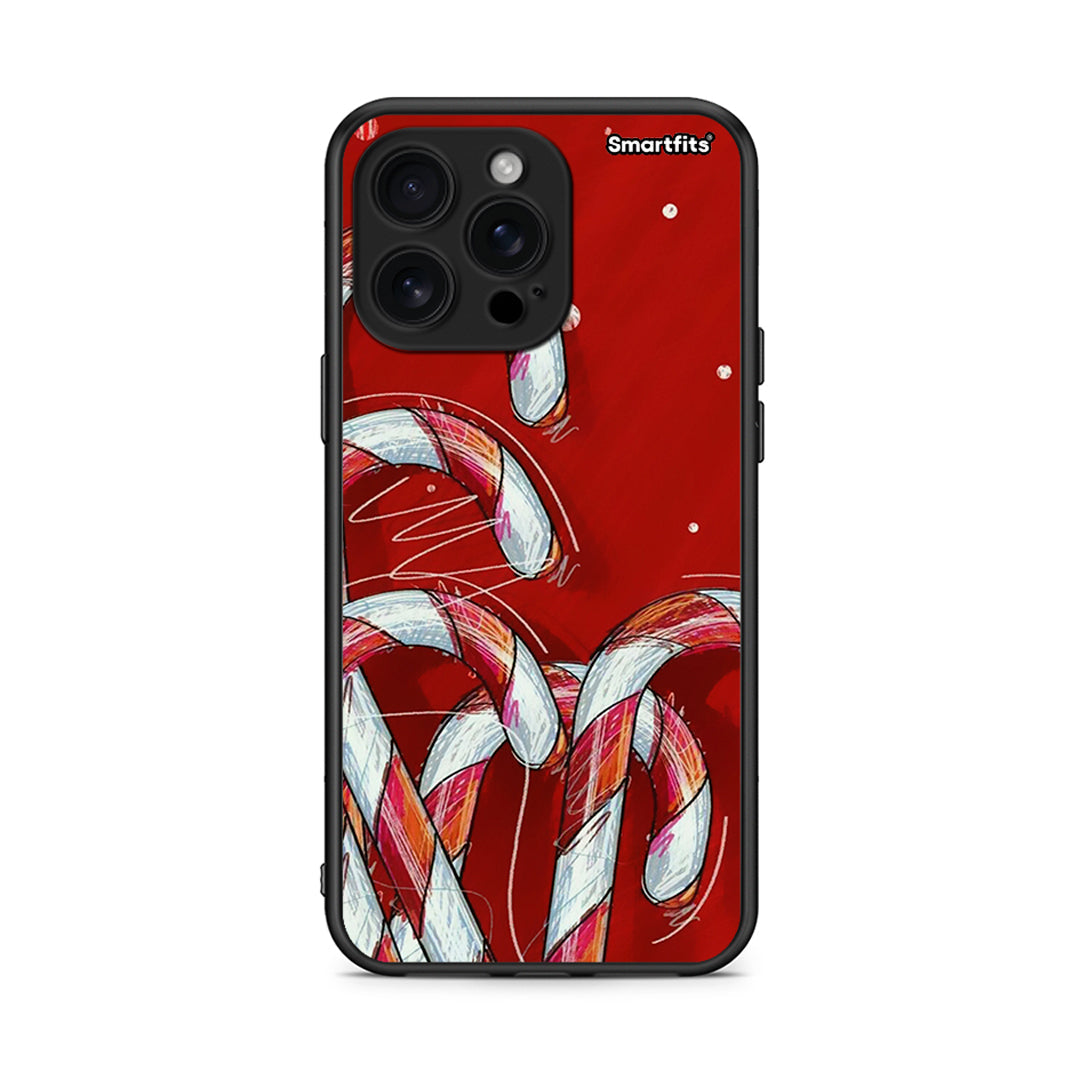 iPhone 16 Pro Max Candy Cane θήκη από τη Smartfits με σχέδιο στο πίσω μέρος και μαύρο περίβλημα | Smartphone case with colorful back and black bezels by Smartfits