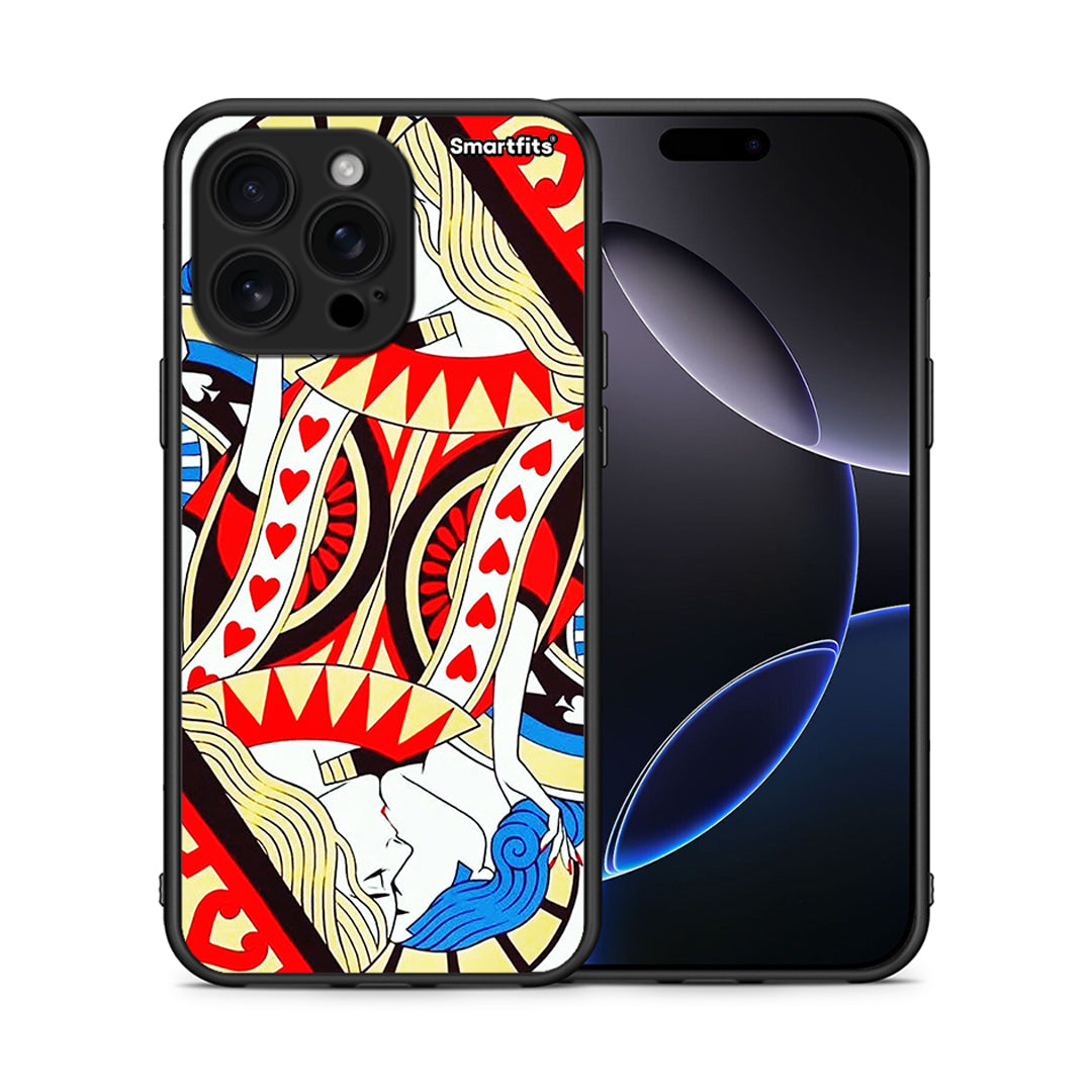 Θήκη iPhone 16 Pro Max Card Love από τη Smartfits με σχέδιο στο πίσω μέρος και μαύρο περίβλημα | iPhone 16 Pro Max Card Love case with colorful back and black bezels