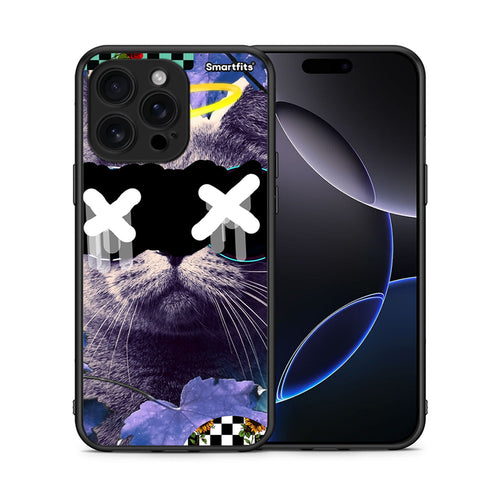 Θήκη iPhone 16 Pro Max Cat Collage από τη Smartfits με σχέδιο στο πίσω μέρος και μαύρο περίβλημα | iPhone 16 Pro Max Cat Collage case with colorful back and black bezels