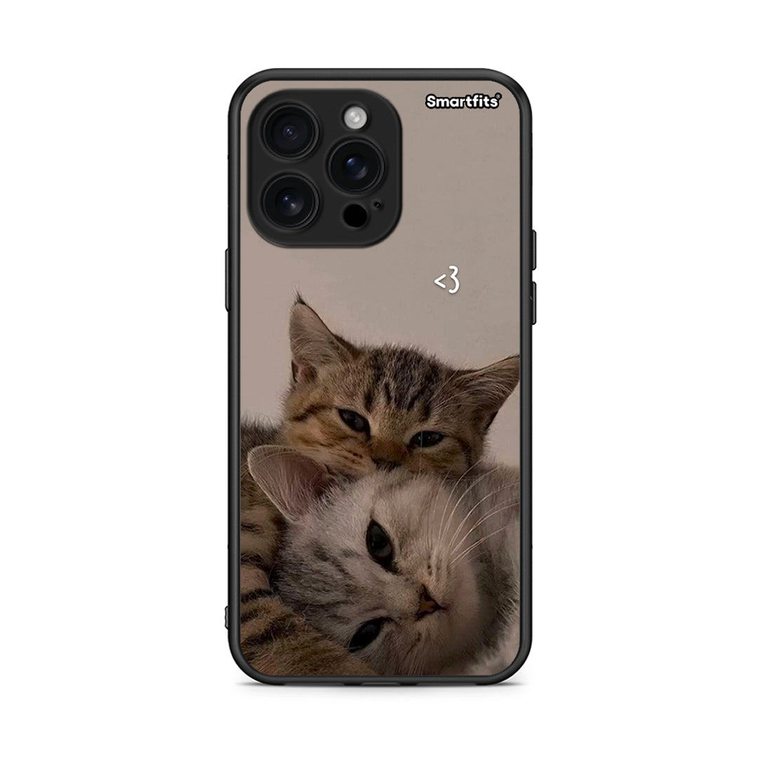 iPhone 16 Pro Max Cats In Love Θήκη από τη Smartfits με σχέδιο στο πίσω μέρος και μαύρο περίβλημα | Smartphone case with colorful back and black bezels by Smartfits