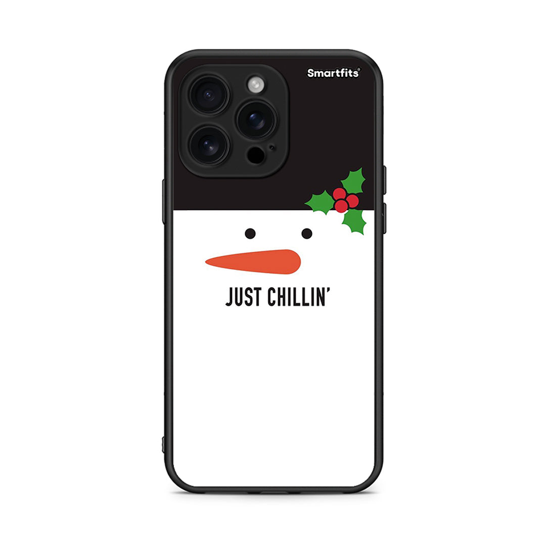 iPhone 16 Pro Max Christmas Chillin θήκη από τη Smartfits με σχέδιο στο πίσω μέρος και μαύρο περίβλημα | Smartphone case with colorful back and black bezels by Smartfits