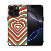 Thumbnail for Θήκη iPhone 16 Pro Max Christmas Hearts από τη Smartfits με σχέδιο στο πίσω μέρος και μαύρο περίβλημα | iPhone 16 Pro Max Christmas Hearts case with colorful back and black bezels