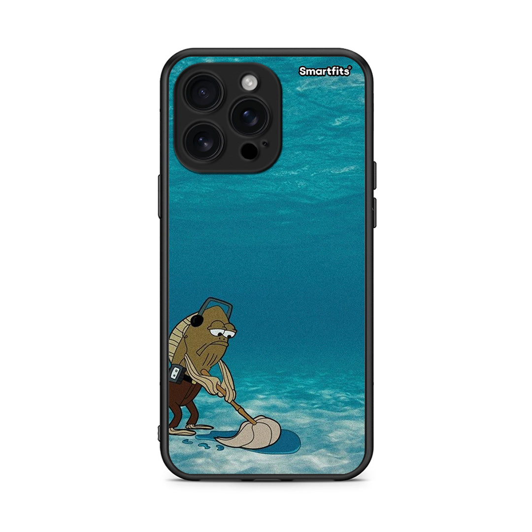 iPhone 16 Pro Max Clean The Ocean Θήκη από τη Smartfits με σχέδιο στο πίσω μέρος και μαύρο περίβλημα | Smartphone case with colorful back and black bezels by Smartfits