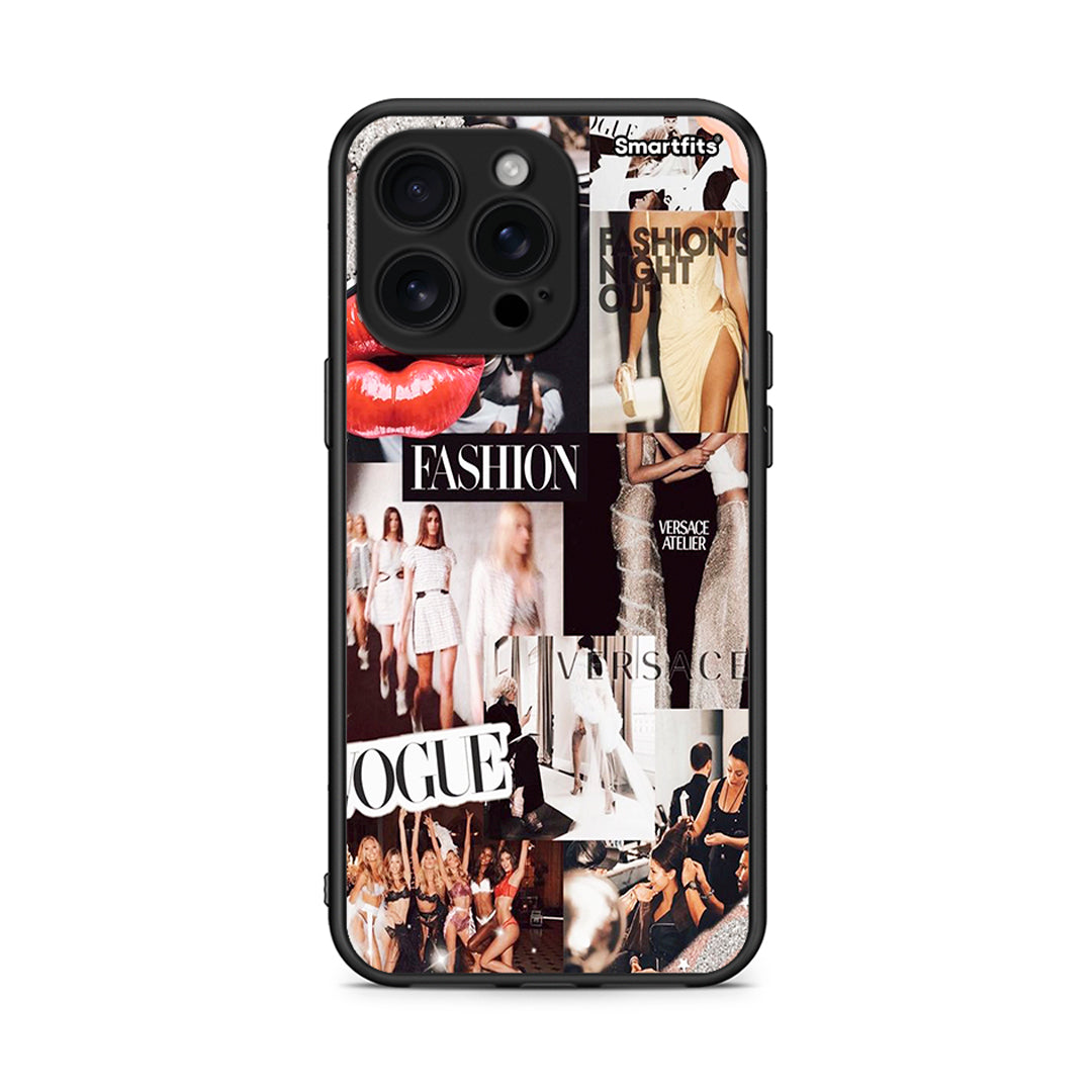 iPhone 16 Pro Max Collage Fashion Θήκη Αγίου Βαλεντίνου από τη Smartfits με σχέδιο στο πίσω μέρος και μαύρο περίβλημα | Smartphone case with colorful back and black bezels by Smartfits