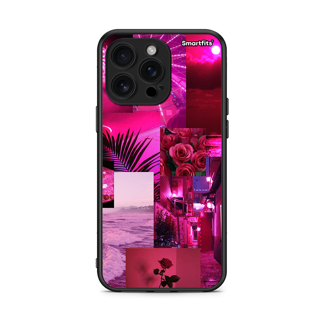 iPhone 16 Pro Max Collage Red Roses Θήκη Αγίου Βαλεντίνου από τη Smartfits με σχέδιο στο πίσω μέρος και μαύρο περίβλημα | Smartphone case with colorful back and black bezels by Smartfits