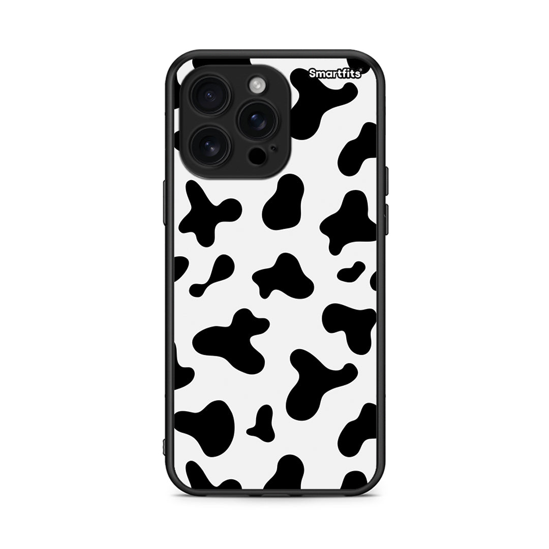 iPhone 16 Pro Max Cow Print θήκη από τη Smartfits με σχέδιο στο πίσω μέρος και μαύρο περίβλημα | Smartphone case with colorful back and black bezels by Smartfits