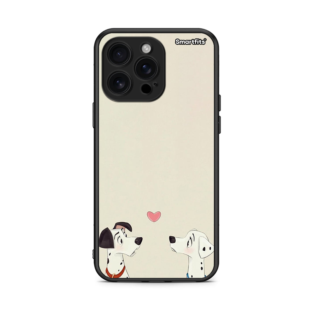 iPhone 16 Pro Max Dalmatians Love θήκη από τη Smartfits με σχέδιο στο πίσω μέρος και μαύρο περίβλημα | Smartphone case with colorful back and black bezels by Smartfits