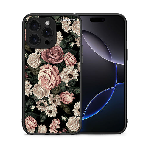Θήκη iPhone 16 Pro Max Wild Roses Flower από τη Smartfits με σχέδιο στο πίσω μέρος και μαύρο περίβλημα | iPhone 16 Pro Max Wild Roses Flower case with colorful back and black bezels