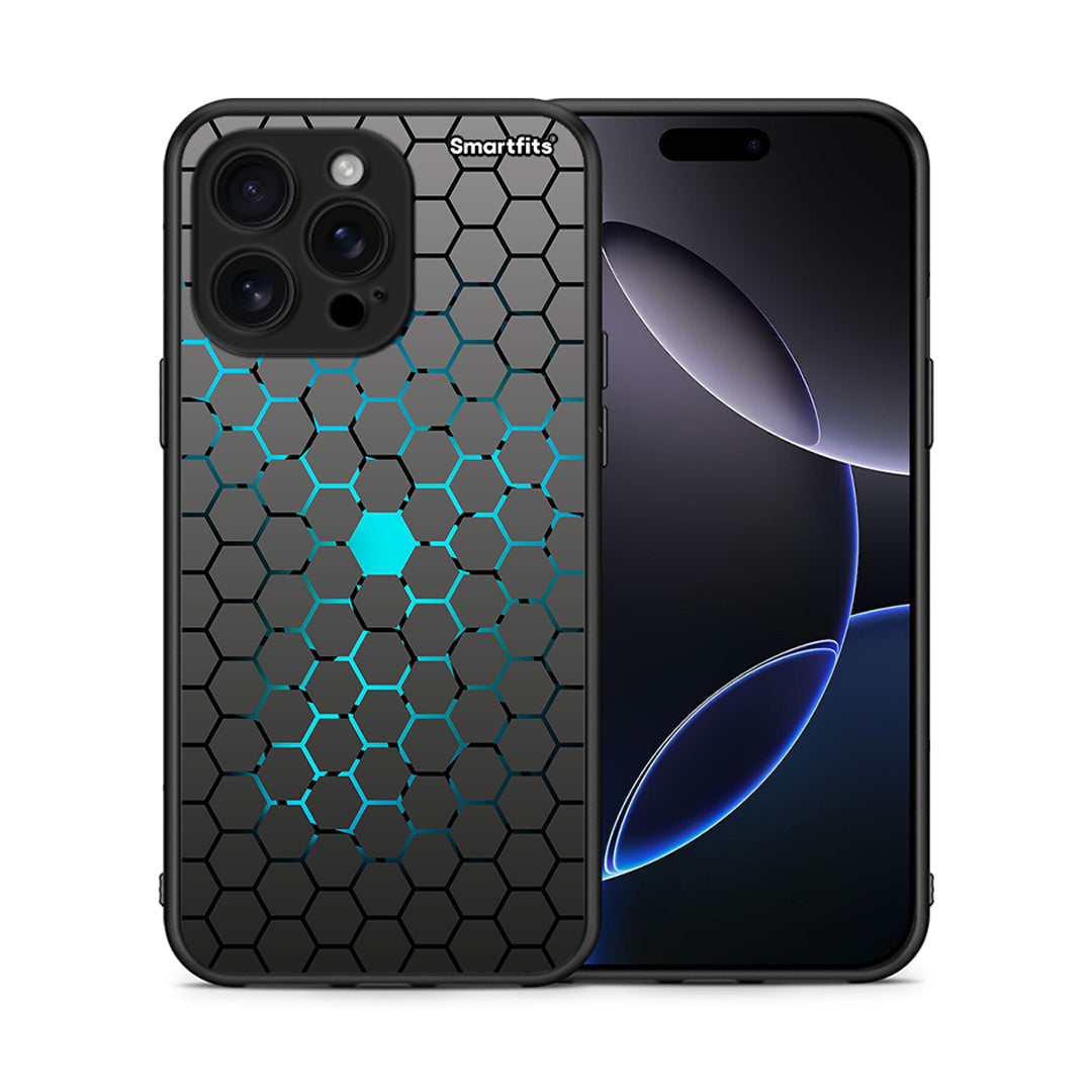 Θήκη iPhone 16 Pro Max Hexagonal Geometric από τη Smartfits με σχέδιο στο πίσω μέρος και μαύρο περίβλημα | iPhone 16 Pro Max Hexagonal Geometric case with colorful back and black bezels