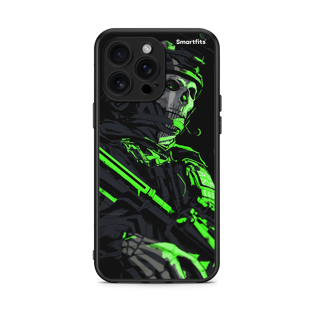 iPhone 16 Pro Max Green Soldier Θήκη Αγίου Βαλεντίνου από τη Smartfits με σχέδιο στο πίσω μέρος και μαύρο περίβλημα | Smartphone case with colorful back and black bezels by Smartfits