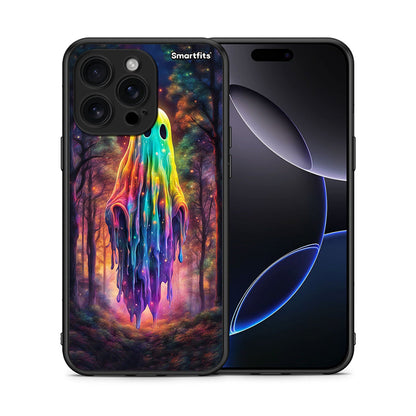 Θήκη iPhone 16 Pro Max Halloween Ghost από τη Smartfits με σχέδιο στο πίσω μέρος και μαύρο περίβλημα | iPhone 16 Pro Max Halloween Ghost case with colorful back and black bezels