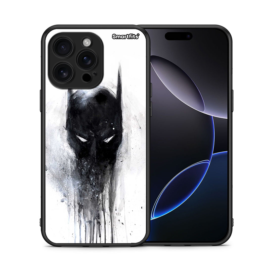 Θήκη iPhone 16 Pro Max Paint Bat Hero από τη Smartfits με σχέδιο στο πίσω μέρος και μαύρο περίβλημα | iPhone 16 Pro Max Paint Bat Hero case with colorful back and black bezels