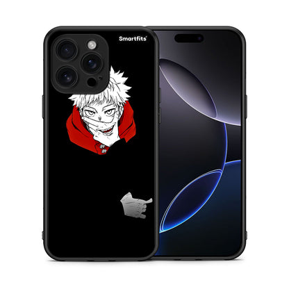 Θήκη iPhone 16 Pro Max Itadori Anime από τη Smartfits με σχέδιο στο πίσω μέρος και μαύρο περίβλημα | iPhone 16 Pro Max Itadori Anime case with colorful back and black bezels
