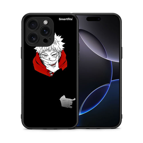 Θήκη iPhone 16 Pro Max Itadori Anime από τη Smartfits με σχέδιο στο πίσω μέρος και μαύρο περίβλημα | iPhone 16 Pro Max Itadori Anime case with colorful back and black bezels