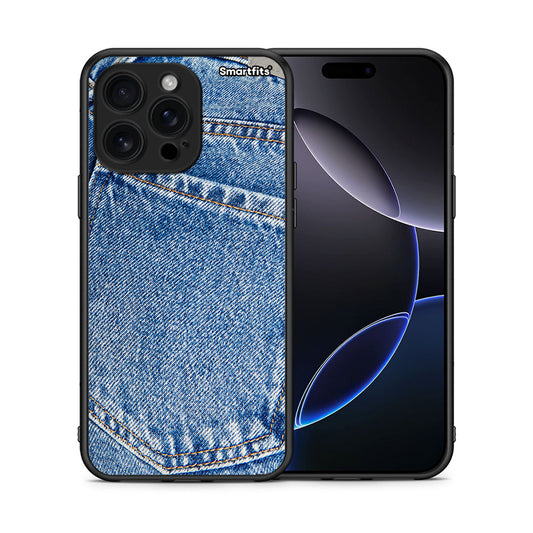Θήκη iPhone 16 Pro Max Jeans Pocket από τη Smartfits με σχέδιο στο πίσω μέρος και μαύρο περίβλημα | iPhone 16 Pro Max Jeans Pocket case with colorful back and black bezels