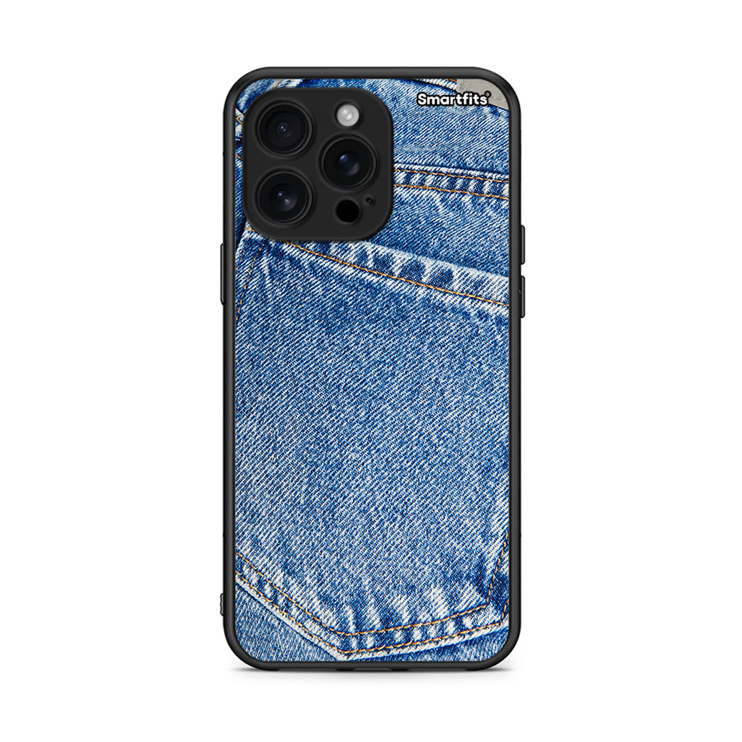 iPhone 16 Pro Max Jeans Pocket θήκη από τη Smartfits με σχέδιο στο πίσω μέρος και μαύρο περίβλημα | Smartphone case with colorful back and black bezels by Smartfits