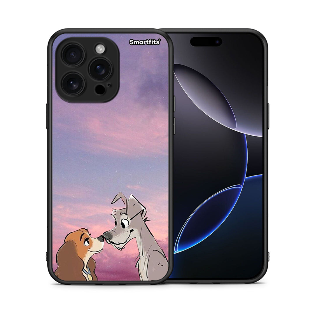 Θήκη iPhone 16 Pro Max Lady And Tramp από τη Smartfits με σχέδιο στο πίσω μέρος και μαύρο περίβλημα | iPhone 16 Pro Max Lady And Tramp case with colorful back and black bezels