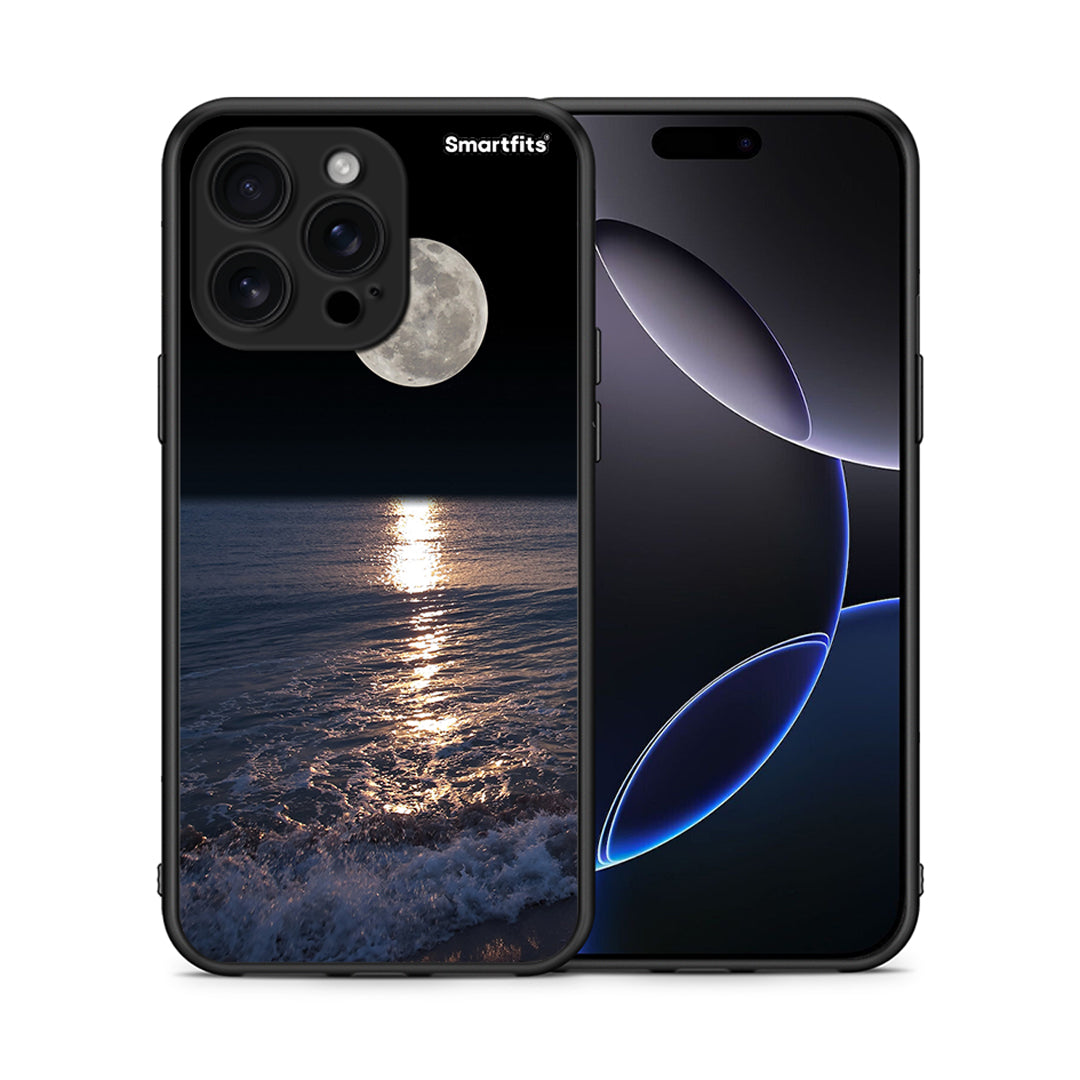 Θήκη iPhone 16 Pro Max Moon Landscape από τη Smartfits με σχέδιο στο πίσω μέρος και μαύρο περίβλημα | iPhone 16 Pro Max Moon Landscape case with colorful back and black bezels