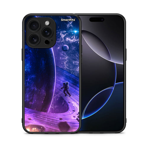 Θήκη iPhone 16 Pro Max Lost Astronaut από τη Smartfits με σχέδιο στο πίσω μέρος και μαύρο περίβλημα | iPhone 16 Pro Max Lost Astronaut case with colorful back and black bezels