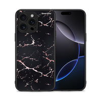 Thumbnail for Θήκη iPhone 16 Pro Max Black Rosegold Marble από τη Smartfits με σχέδιο στο πίσω μέρος και μαύρο περίβλημα | iPhone 16 Pro Max Black Rosegold Marble case with colorful back and black bezels