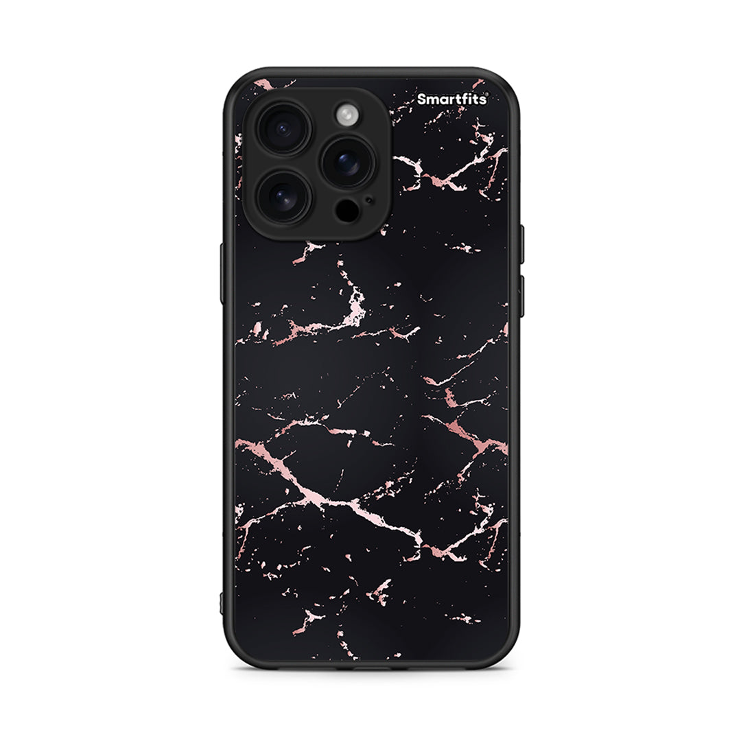 4 - iPhone 16 Pro Max Black Rosegold Marble case, cover, bumper