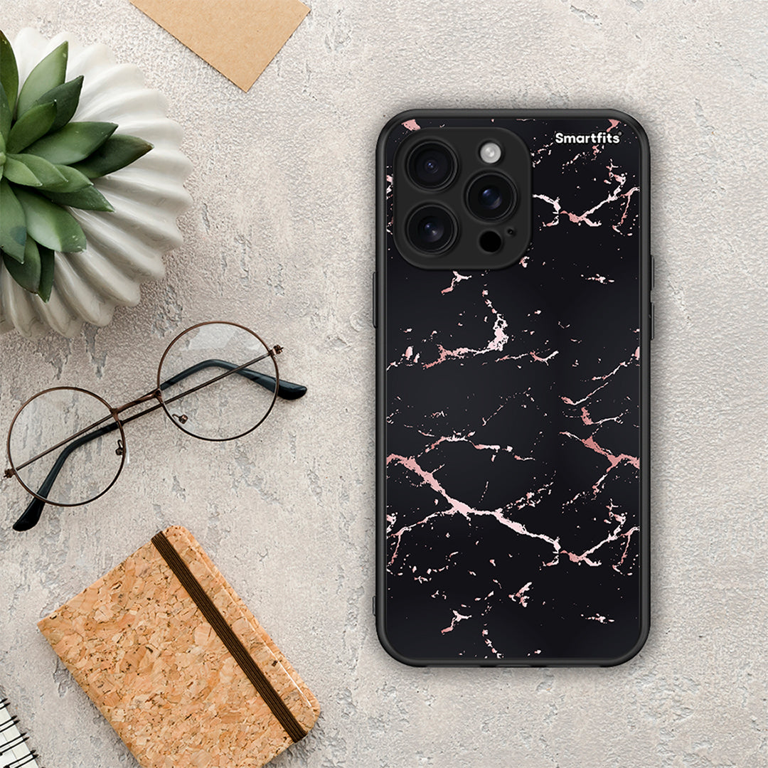 Marble Black Rosegold - iPhone 16 Pro Max θήκη