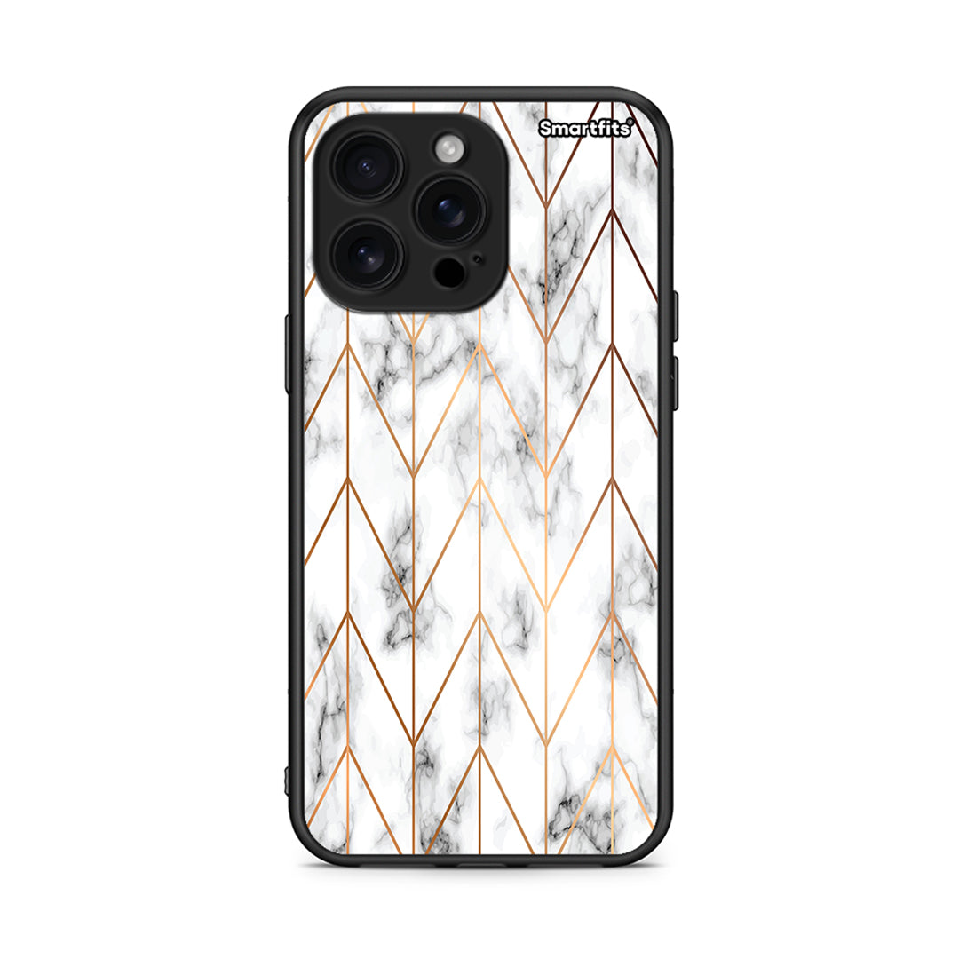 44 - iPhone 16 Pro Max Gold Geometric Marble case, cover, bumper