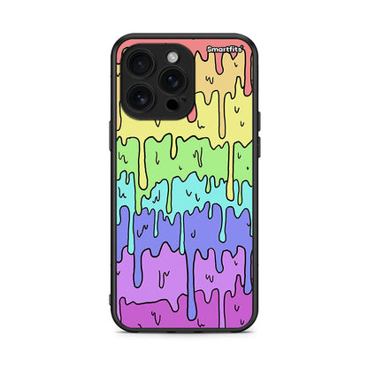 iPhone 16 Pro Max Melting Rainbow θήκη από τη Smartfits με σχέδιο στο πίσω μέρος και μαύρο περίβλημα | Smartphone case with colorful back and black bezels by Smartfits