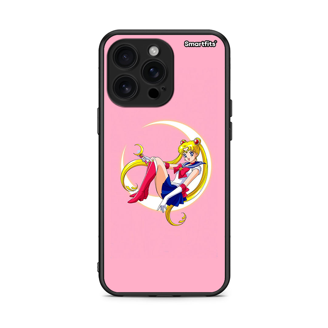 iPhone 16 Pro Max Moon Girl θήκη από τη Smartfits με σχέδιο στο πίσω μέρος και μαύρο περίβλημα | Smartphone case with colorful back and black bezels by Smartfits