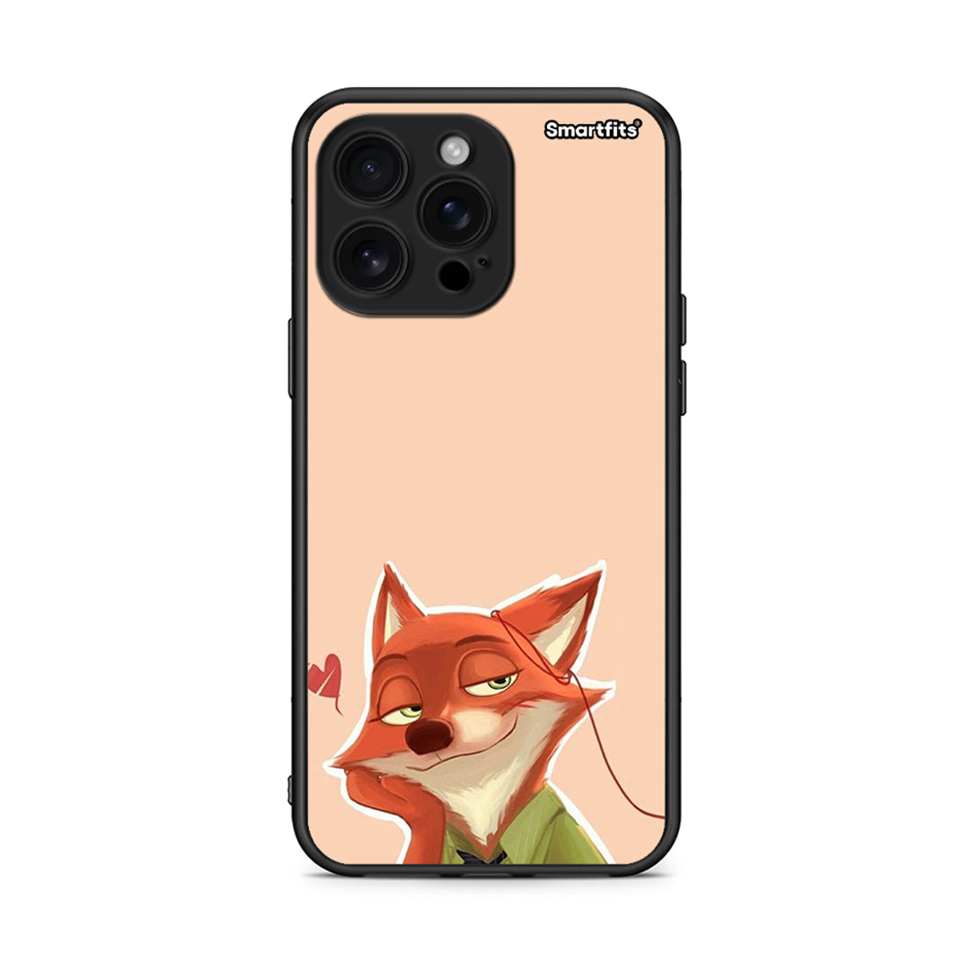 iPhone 16 Pro Max Nick Wilde And Judy Hopps Love 1 θήκη από τη Smartfits με σχέδιο στο πίσω μέρος και μαύρο περίβλημα | Smartphone case with colorful back and black bezels by Smartfits