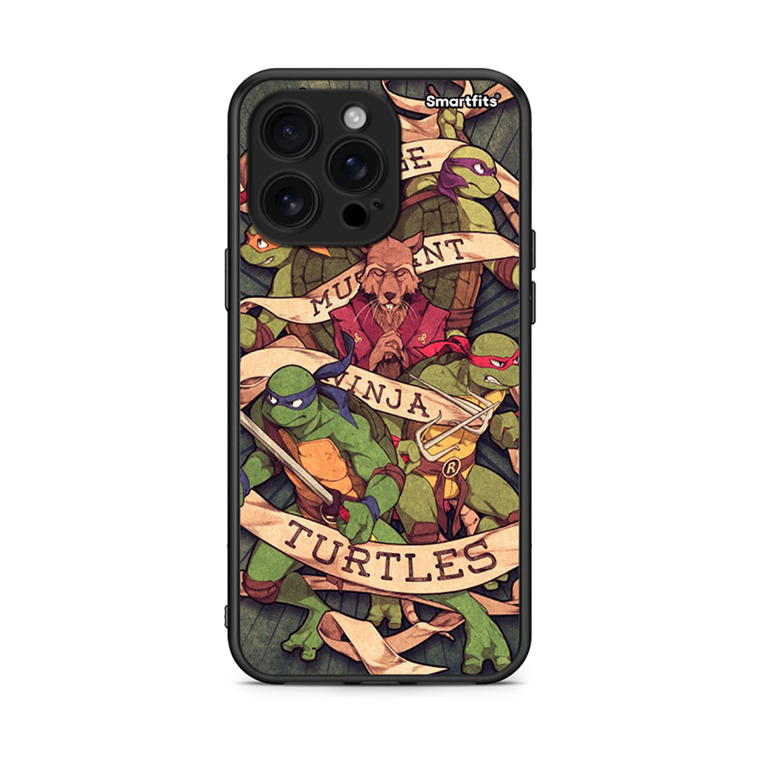 iPhone 16 Pro Max Ninja Turtles θήκη από τη Smartfits με σχέδιο στο πίσω μέρος και μαύρο περίβλημα | Smartphone case with colorful back and black bezels by Smartfits