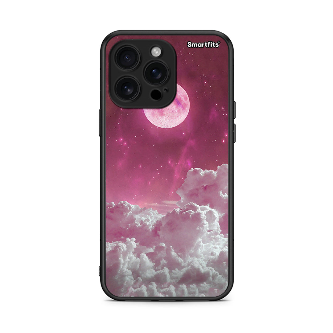 iPhone 16 Pro Max Pink Moon Θήκη από τη Smartfits με σχέδιο στο πίσω μέρος και μαύρο περίβλημα | Smartphone case with colorful back and black bezels by Smartfits