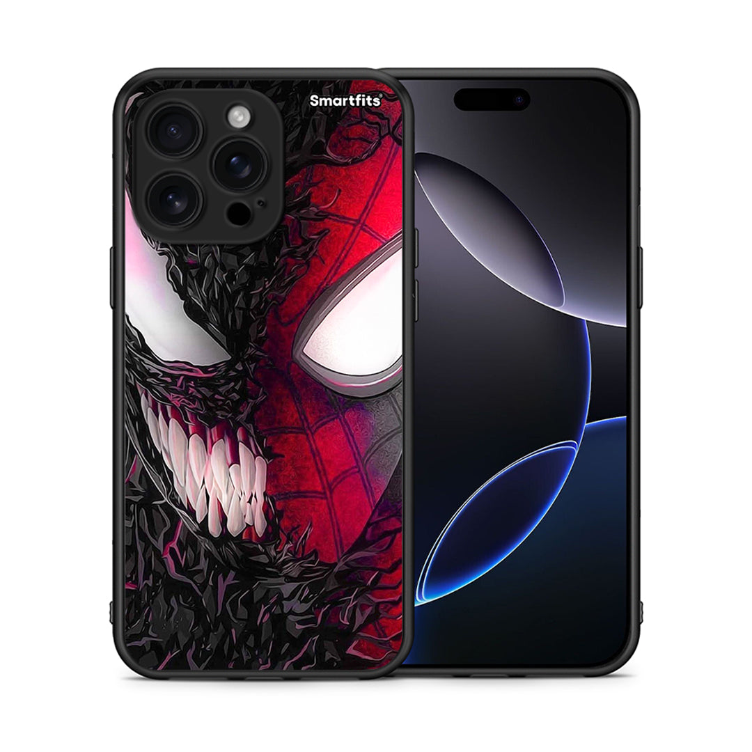 Θήκη iPhone 16 Pro Max SpiderVenom PopArt από τη Smartfits με σχέδιο στο πίσω μέρος και μαύρο περίβλημα | iPhone 16 Pro Max SpiderVenom PopArt case with colorful back and black bezels