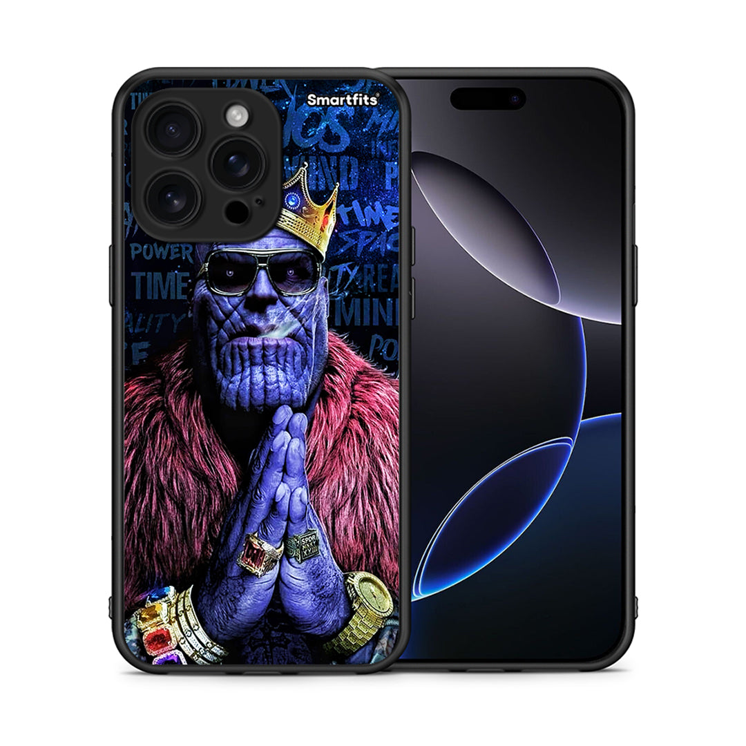 Θήκη iPhone 16 Pro Max Thanos PopArt από τη Smartfits με σχέδιο στο πίσω μέρος και μαύρο περίβλημα | iPhone 16 Pro Max Thanos PopArt case with colorful back and black bezels