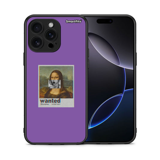 Θήκη iPhone 16 Pro Max Monalisa Popart από τη Smartfits με σχέδιο στο πίσω μέρος και μαύρο περίβλημα | iPhone 16 Pro Max Monalisa Popart case with colorful back and black bezels