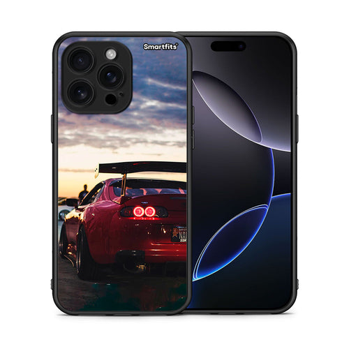 Θήκη iPhone 16 Pro Max Racing Supra από τη Smartfits με σχέδιο στο πίσω μέρος και μαύρο περίβλημα | iPhone 16 Pro Max Racing Supra case with colorful back and black bezels