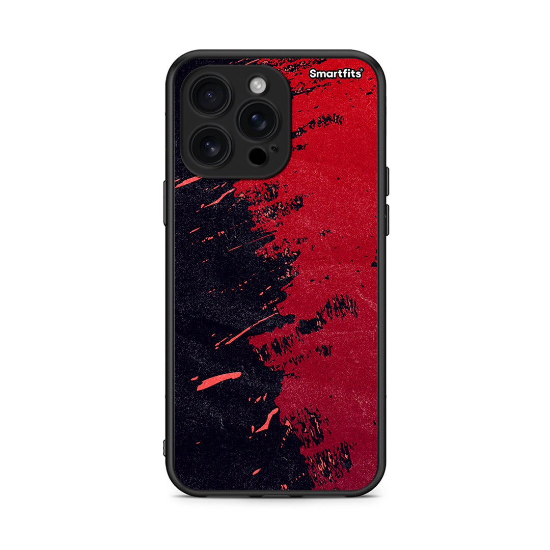 iPhone 16 Pro Max Red Paint Θήκη Αγίου Βαλεντίνου από τη Smartfits με σχέδιο στο πίσω μέρος και μαύρο περίβλημα | Smartphone case with colorful back and black bezels by Smartfits
