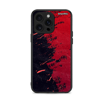 iPhone 16 Pro Max Red Paint Θήκη Αγίου Βαλεντίνου από τη Smartfits με σχέδιο στο πίσω μέρος και μαύρο περίβλημα | Smartphone case with colorful back and black bezels by Smartfits