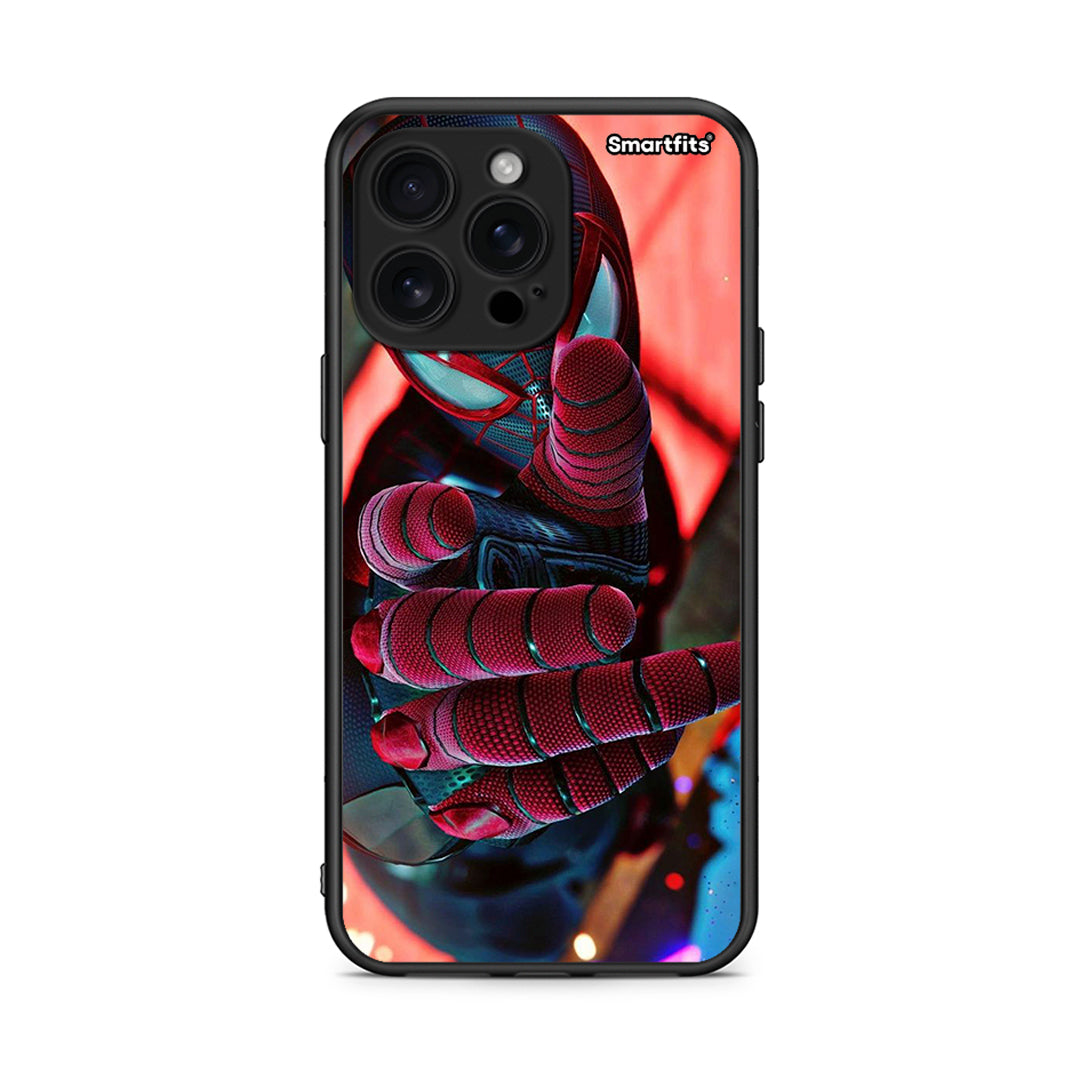 iPhone 16 Pro Max Spider Hand Θήκη από τη Smartfits με σχέδιο στο πίσω μέρος και μαύρο περίβλημα | Smartphone case with colorful back and black bezels by Smartfits