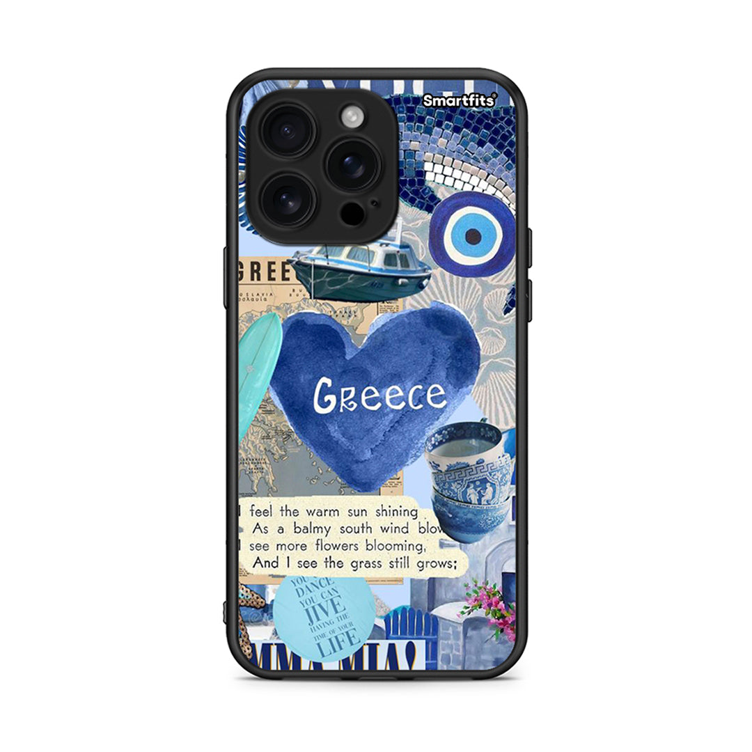 iPhone 16 Pro Max Summer In Greece Θήκη από τη Smartfits με σχέδιο στο πίσω μέρος και μαύρο περίβλημα | Smartphone case with colorful back and black bezels by Smartfits
