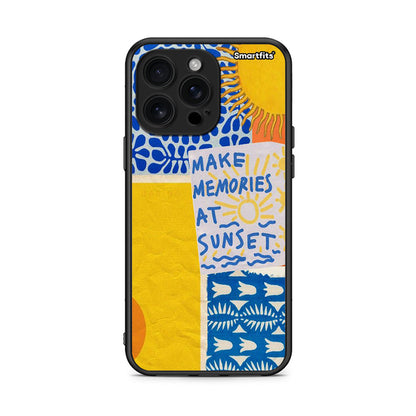 iPhone 16 Pro Max Sunset Memories Θήκη από τη Smartfits με σχέδιο στο πίσω μέρος και μαύρο περίβλημα | Smartphone case with colorful back and black bezels by Smartfits