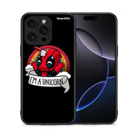 Thumbnail for Θήκη iPhone 16 Pro Max Unicorn Deadpool από τη Smartfits με σχέδιο στο πίσω μέρος και μαύρο περίβλημα | iPhone 16 Pro Max Unicorn Deadpool case with colorful back and black bezels