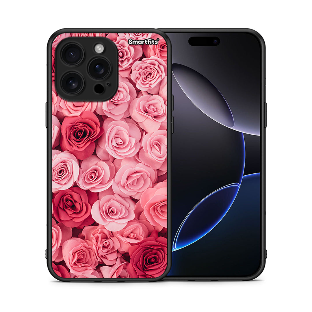 Θήκη iPhone 16 Pro Max RoseGarden Valentine από τη Smartfits με σχέδιο στο πίσω μέρος και μαύρο περίβλημα | iPhone 16 Pro Max RoseGarden Valentine case with colorful back and black bezels