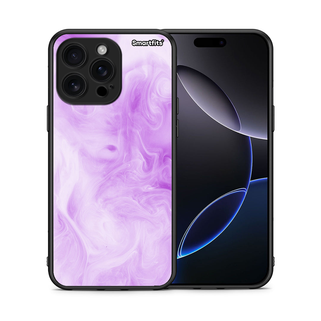 Θήκη iPhone 16 Pro Max Lavender Watercolor από τη Smartfits με σχέδιο στο πίσω μέρος και μαύρο περίβλημα | iPhone 16 Pro Max Lavender Watercolor case with colorful back and black bezels