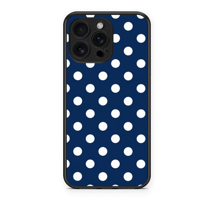Θήκη iPhone 16 Pro Max White Large Polka Dots on Navy από τη Smartfits με σχέδιο στο πίσω μέρος και μαύρο περίβλημα | iPhone 16 Pro Max White Large Polka Dots on Navy case with colorful back and black bezels