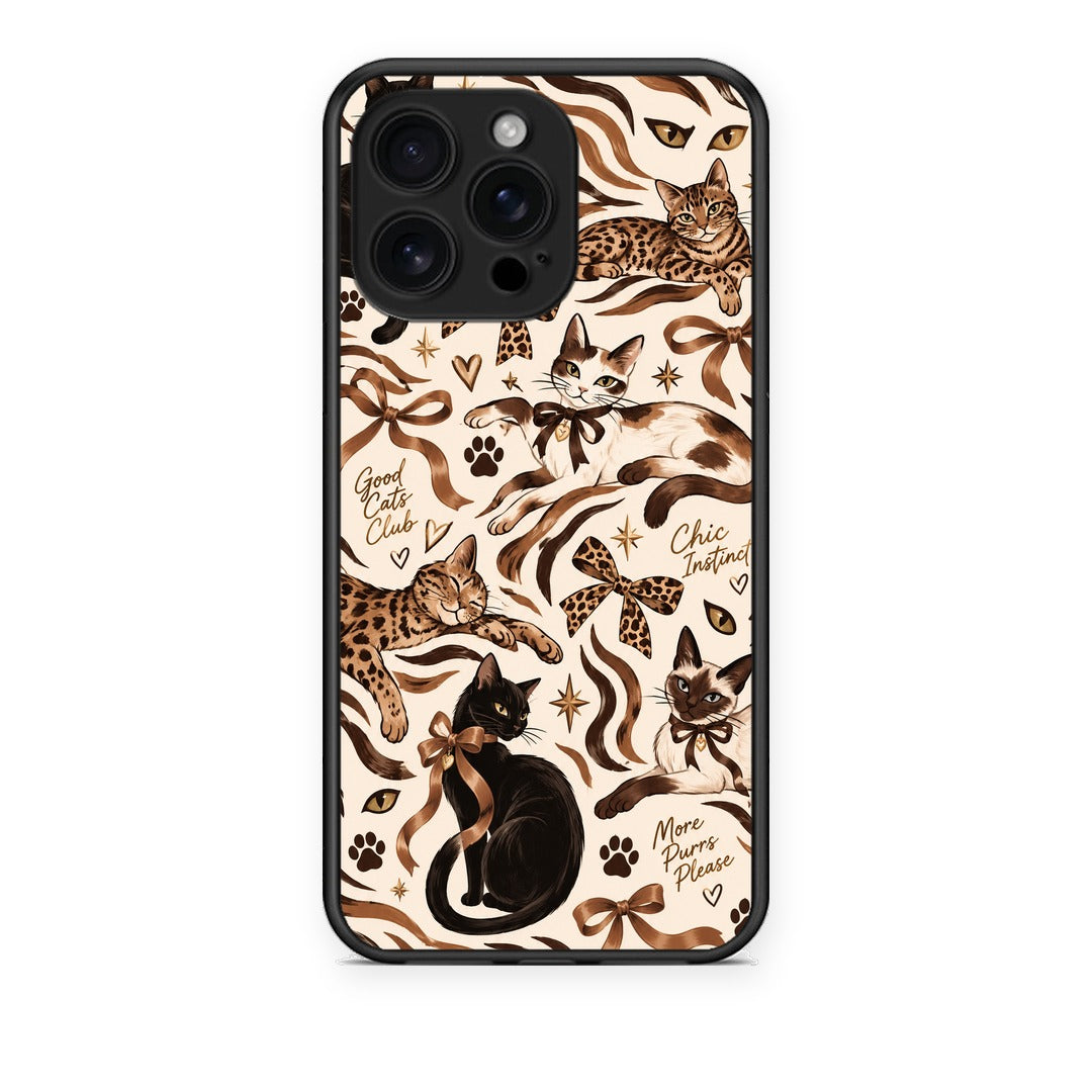 Θήκη iPhone 16 Pro Max Wild Cats and Animal Print Collage από τη Smartfits με σχέδιο στο πίσω μέρος και μαύρο περίβλημα | iPhone 16 Pro Max Wild Cats and Animal Print Collage case with colorful back and black bezels
