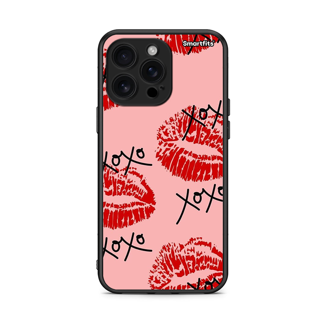 iPhone 16 Pro Max XOXO Lips θήκη από τη Smartfits με σχέδιο στο πίσω μέρος και μαύρο περίβλημα | Smartphone case with colorful back and black bezels by Smartfits