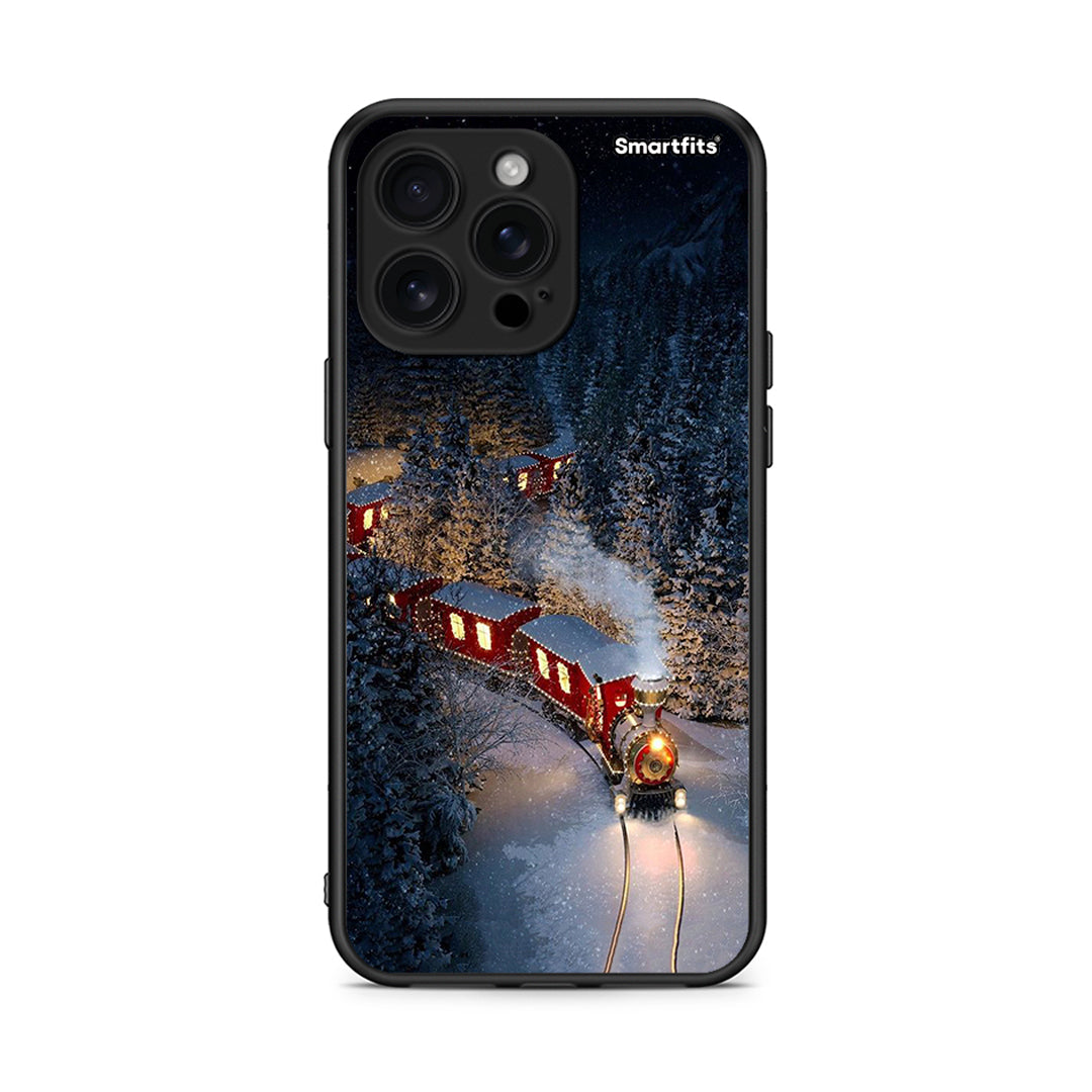 iPhone 16 Pro Max Xmas Train θήκη από τη Smartfits με σχέδιο στο πίσω μέρος και μαύρο περίβλημα | Smartphone case with colorful back and black bezels by Smartfits